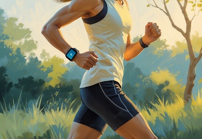 A woman going for a jog.